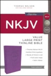 NKJV Value Thinline Bible Large Print, Leathersoft Purple